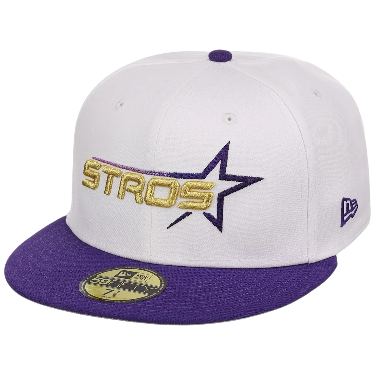 Houston Astros Side A: Track One New Era 59FIFTY (White/Purple) detail view