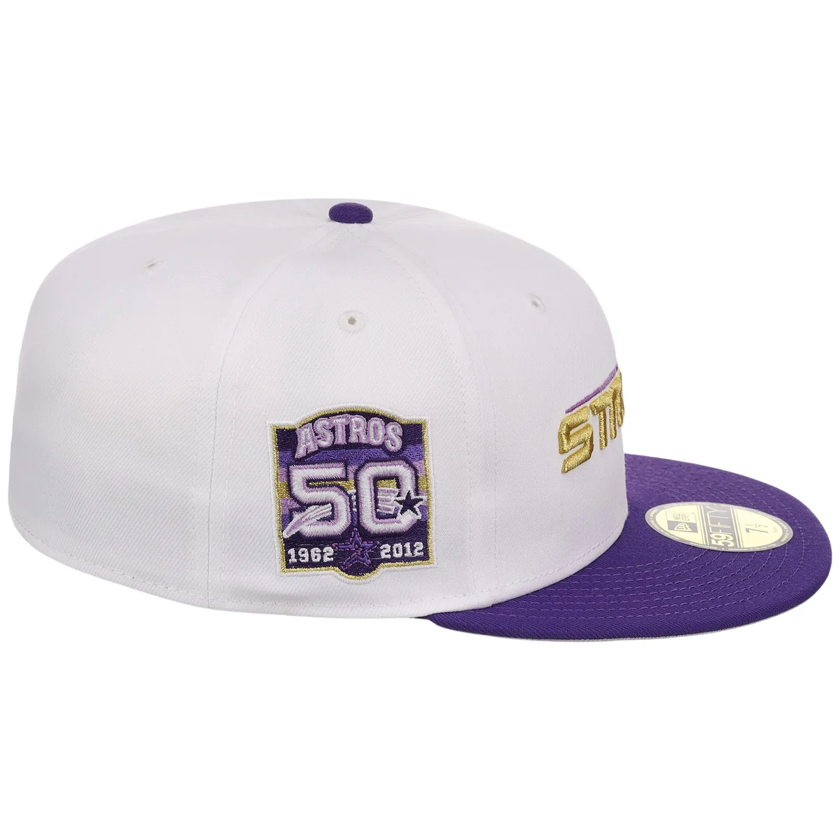 Houston Astros Side A: Track One New Era 59FIFTY (White/Purple) detail view