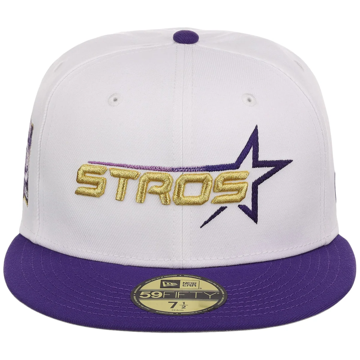 Houston Astros Side A: Track One New Era 59FIFTY (White/Purple) detail view