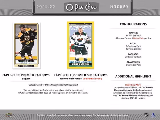 2021/22 Upper Deck O-Pee-Chee Hockey Retail NHL Pack view 4