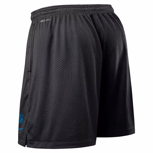 Carolina Panthers 2025 NFL Sideline Reversible Mesh Nike Dri-FIT Shorts Black view 3