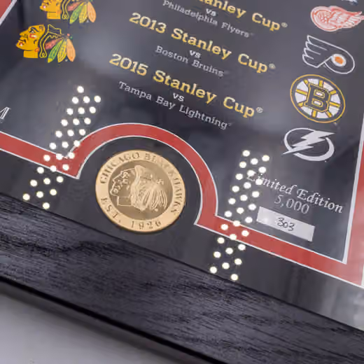 Chicago Blackhawks Stanley Cup Legacy Bronze Coin Framed NHL Photo view 2