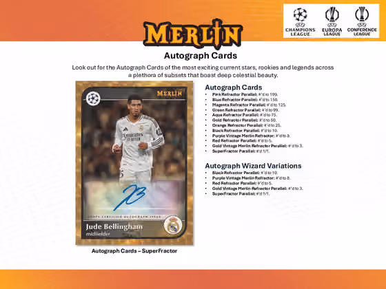 2024/25 Topps Chrome Merlin UEFA Club Competitions Football Hobby Box view 6