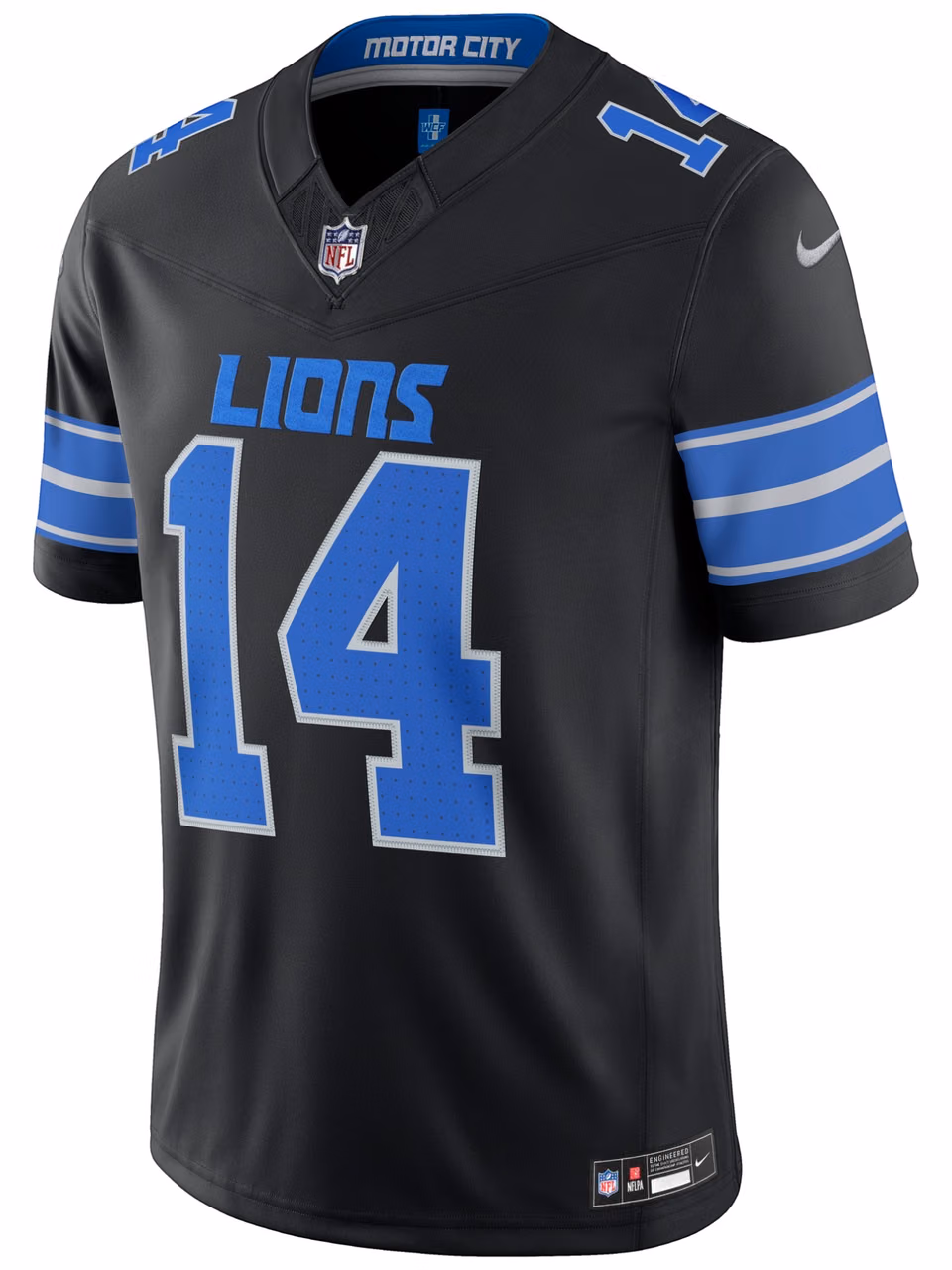 Amon-Ra St. Brown #14 Detroit Lions Stitched Limited NFL Jersey Black view 2