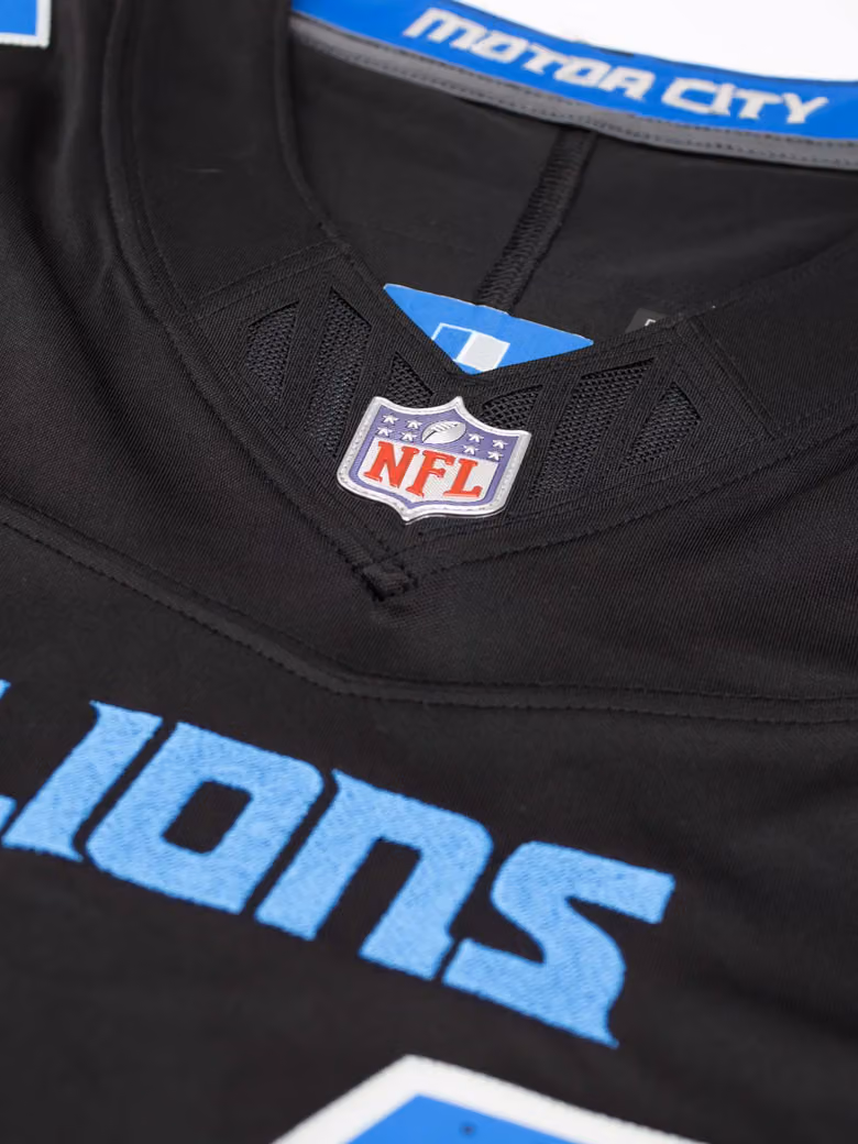 Amon-Ra St. Brown #14 Detroit Lions Stitched Limited NFL Jersey Black view 4