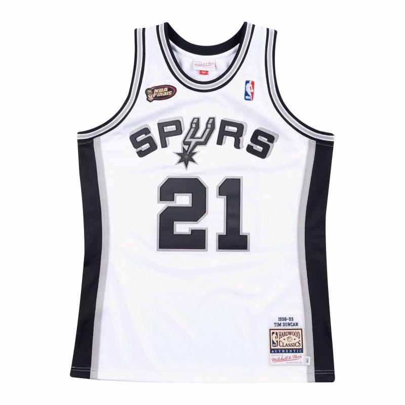 Tim Duncan #21 San Antonio Spurs 1998-99 Mitchell & Ness Authentic NBA Jersey White view 1