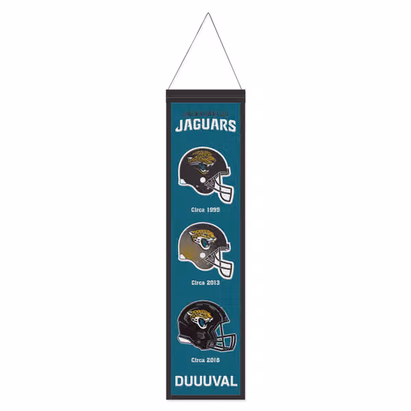 Jacksonville Jaguars Logo Evolution NFL Wool Banner view 1