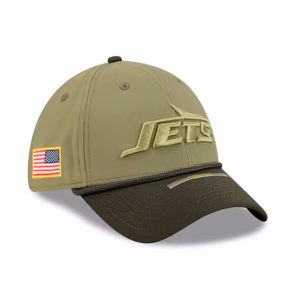New York Jets 2025 NFL Salute to Service 39THIRTY Flex Cap Olive product photo