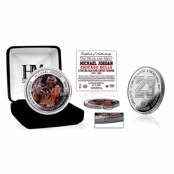 Michael Jordan 2-Time Slam Dunk Contest Champion NBA Commemorative Coin view 1