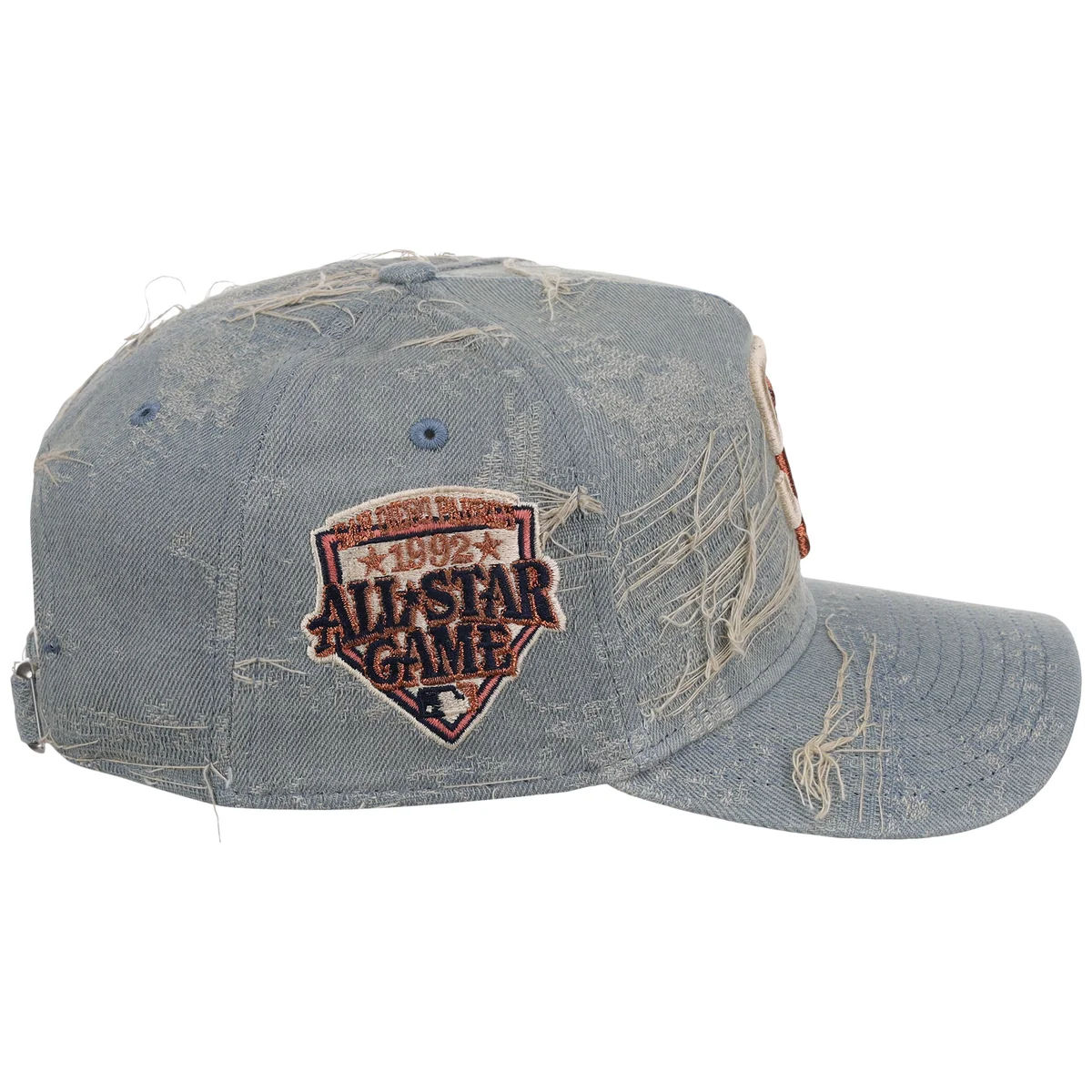 San Diego Padres MLB Oxidized Denim New Era 9FORTY A-Frame detail view