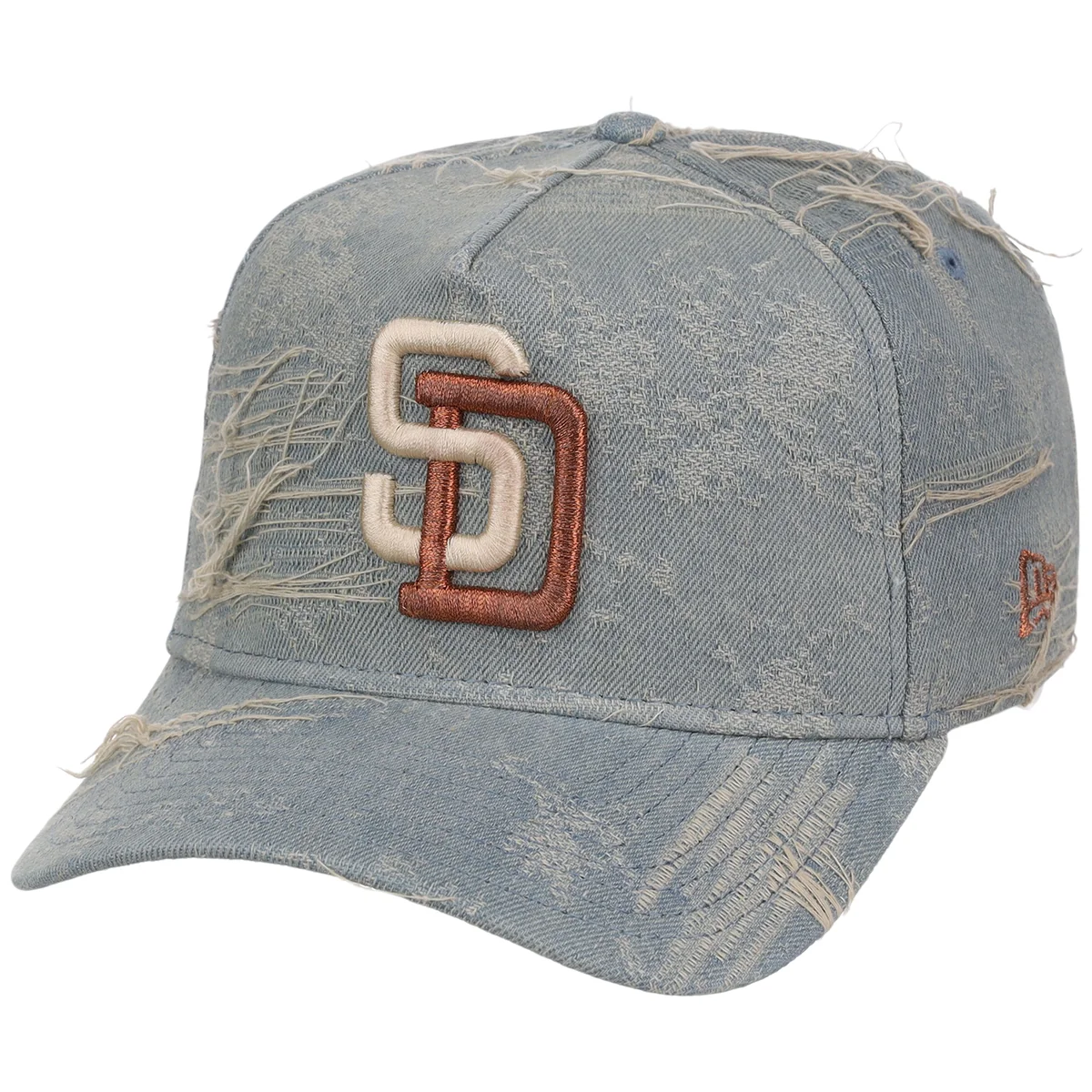 San Diego Padres MLB Oxidized Denim New Era 9FORTY A-Frame detail view