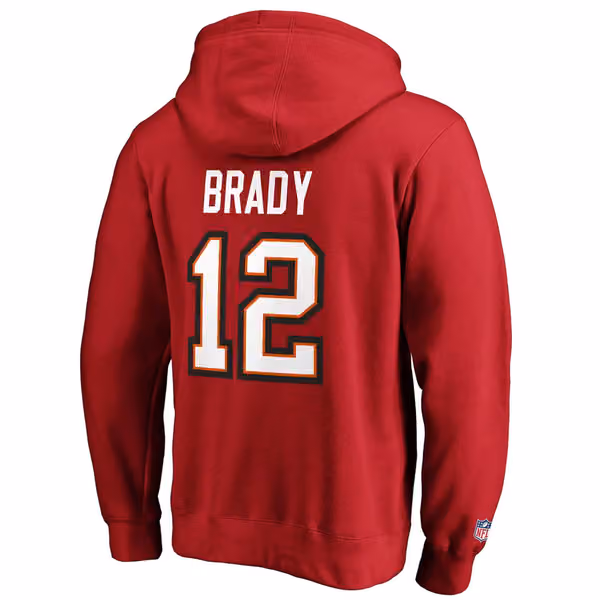 Tom Brady #12 Tampa Bay Buccaneers Fanatics Player NFL Hoodie view 3