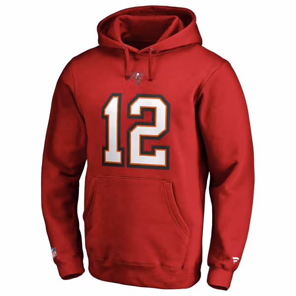 Tom Brady #12 Tampa Bay Buccaneers Fanatics Player NFL Hoodie view 2