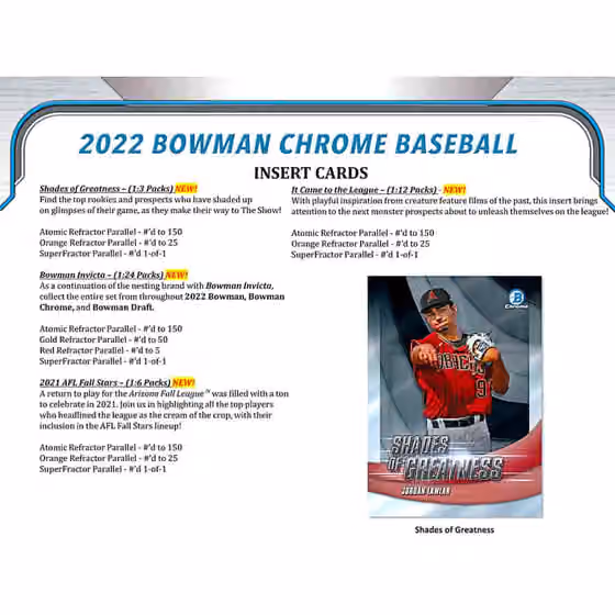 2022 Bowman Chrome Baseball LITE MLB Box view 5