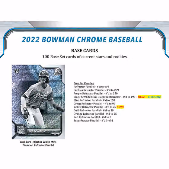 2022 Bowman Chrome Baseball LITE MLB Box view 3