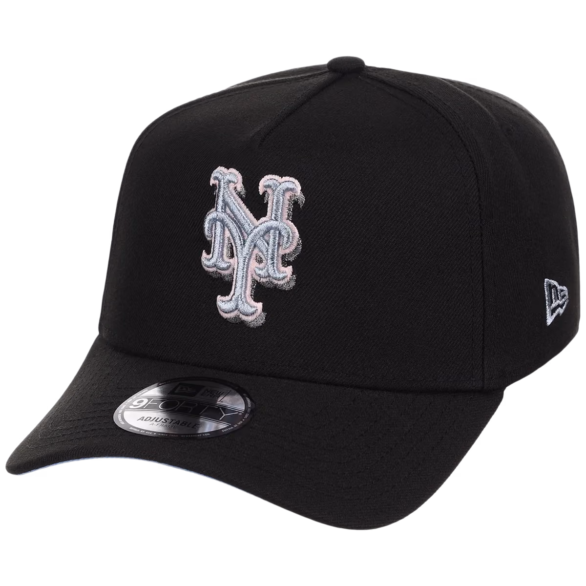 New York Mets MLB Pewter Skies New Era 9FORTY A-Frame detail view