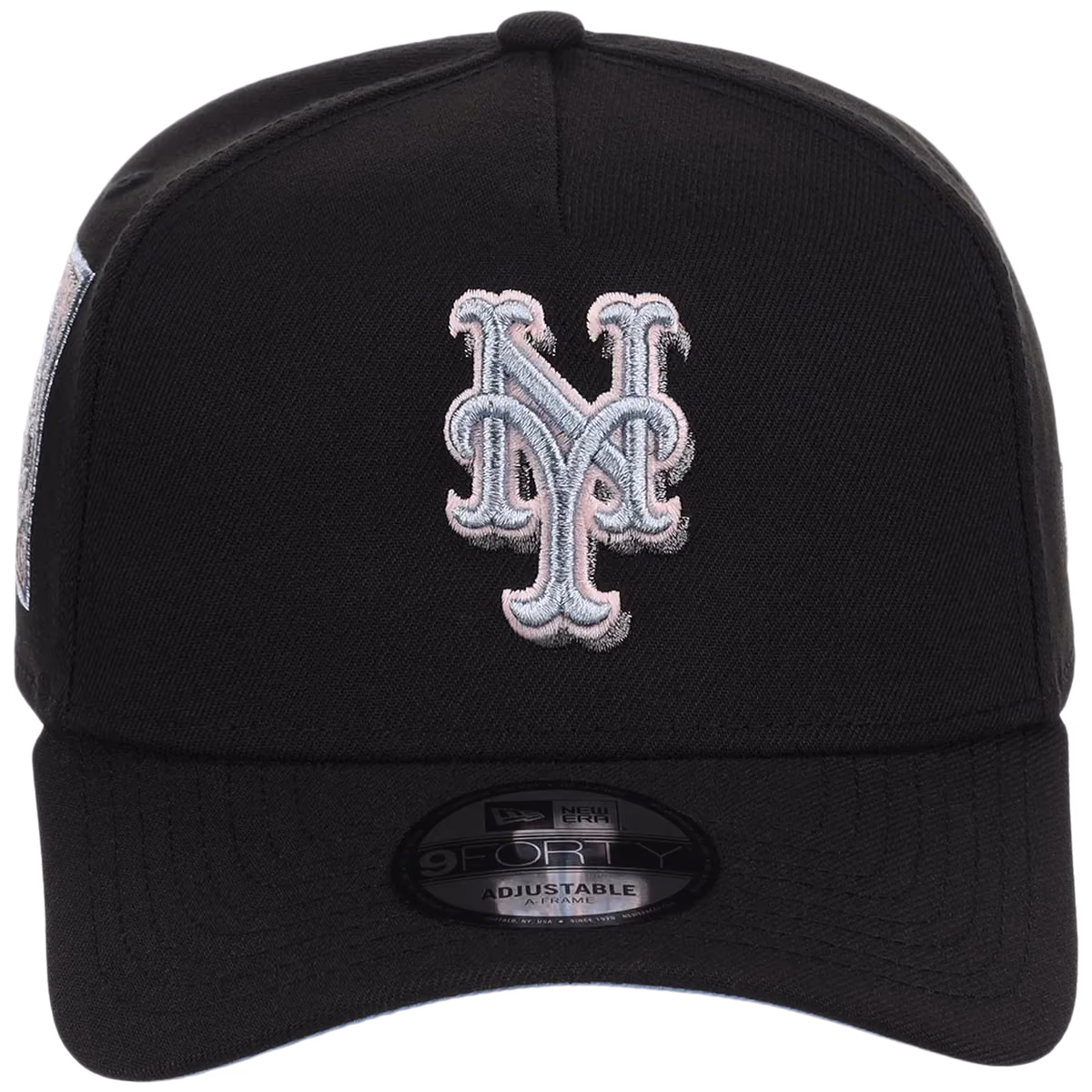 New York Mets MLB Pewter Skies New Era 9FORTY A-Frame detail view