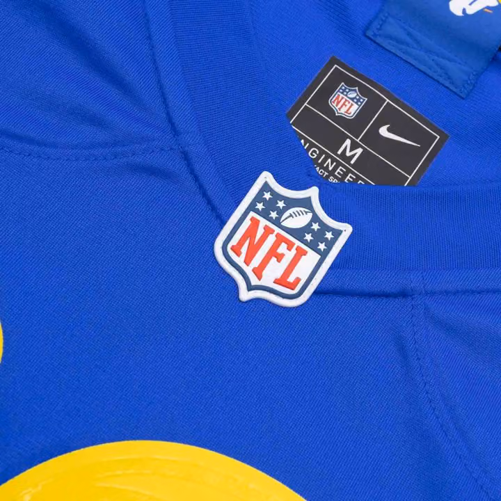 Puka Nacua #12 Los Angeles Rams Nike Game NFL Jersey Blue view 5