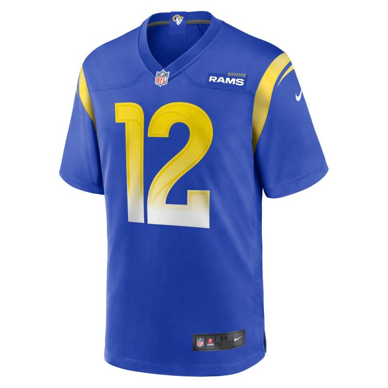 Puka Nacua #12 Los Angeles Rams Nike Game NFL Jersey Blue view 2