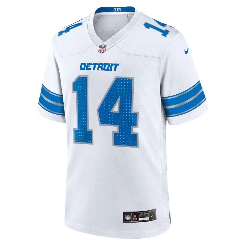 Amon-Ra St. Brown #14 Detroit Lions Game NFL Jersey White view 2