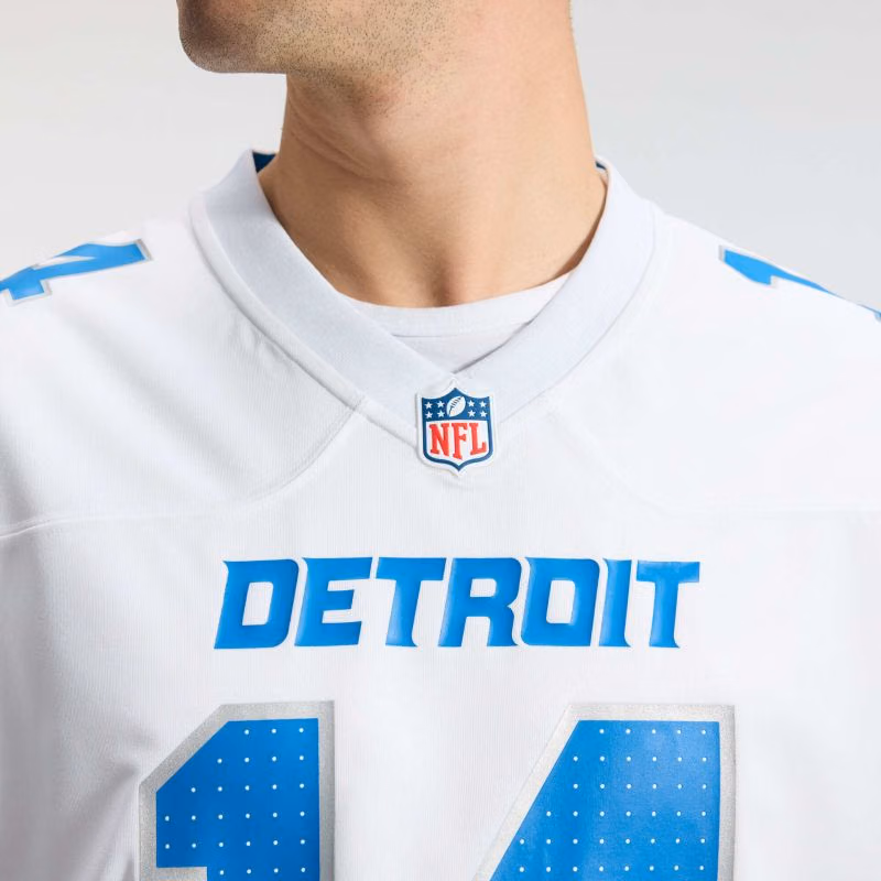 Amon-Ra St. Brown #14 Detroit Lions Game NFL Jersey White view 7