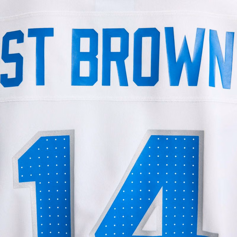 Amon-Ra St. Brown #14 Detroit Lions Game NFL Jersey White view 6