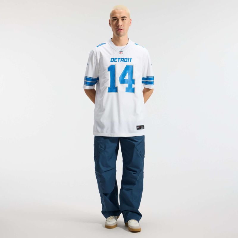 Amon-Ra St. Brown #14 Detroit Lions Game NFL Jersey White view 9