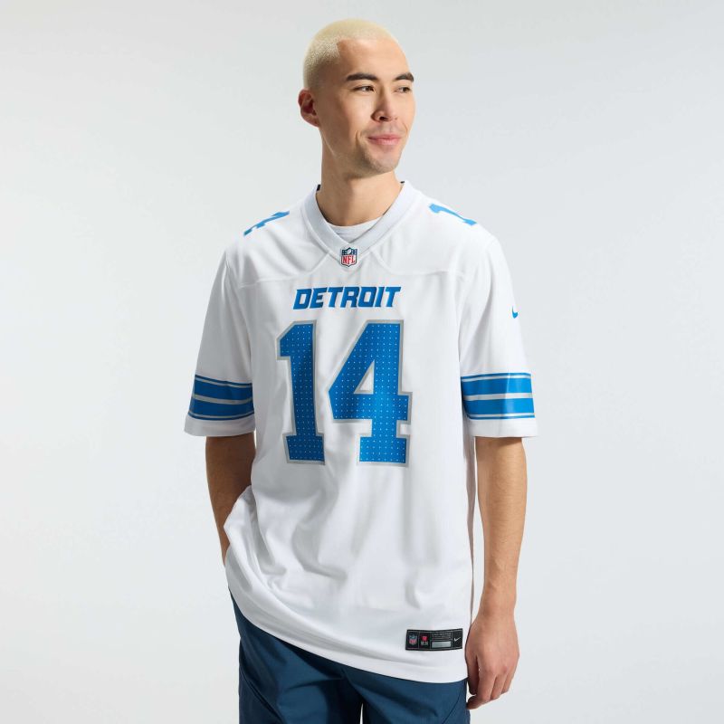 Amon-Ra St. Brown #14 Detroit Lions Game NFL Jersey White view 4