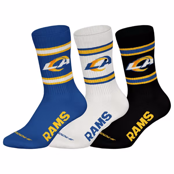 Los Angeles Rams Team Set NFL Crew Socks (3-Pack) view 1