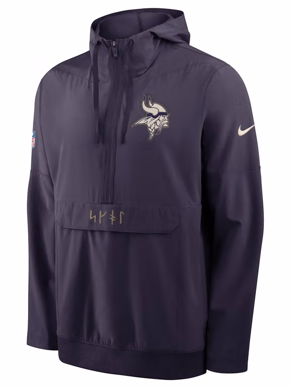 Minnesota Vikings 2026 NFL Rivalries Sideline Half-Zip Anorak Jacket Purple view 2