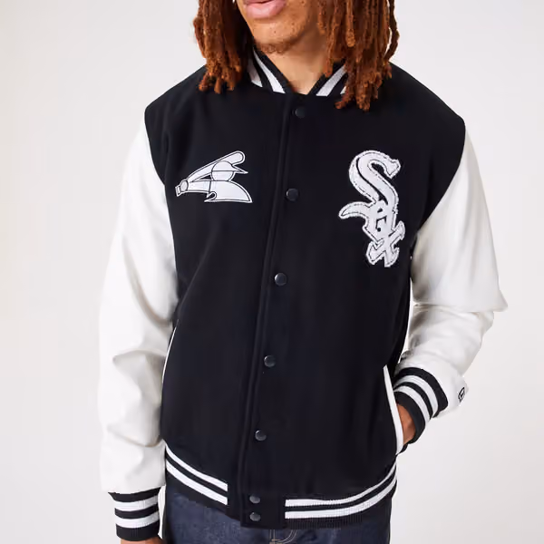 Chicago White Sox Varsity New Era MLB Jacket Black view 3