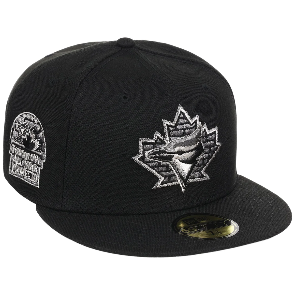 Toronto Blue Jays Friday Flux New Era 59FIFTY (Black/Black) front view