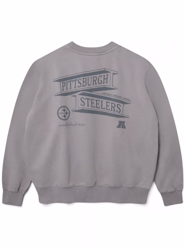 Pittsburgh Steelers L&L '96 Classics NFL Crew Sweater Gray view 1