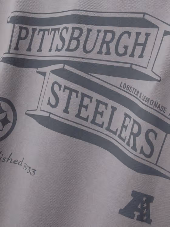 Pittsburgh Steelers L&L '96 Classics NFL Crew Sweater Gray view 3
