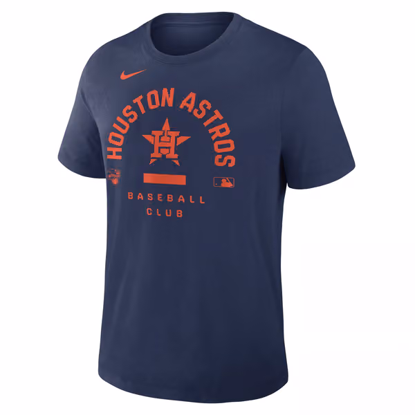 Houston Astros Early Work 2026 MLB Authentic Tri-Blend T-Shirt Navy view 1