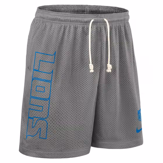 Detroit Lions 2025 NFL Sideline Reversible Mesh Nike Dri-FIT Shorts Gray view 2