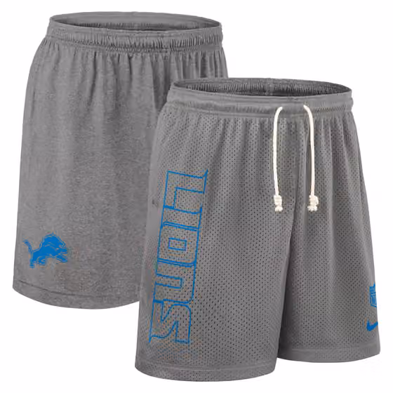 Detroit Lions 2025 NFL Sideline Reversible Mesh Nike Dri-FIT Shorts Gray view 1