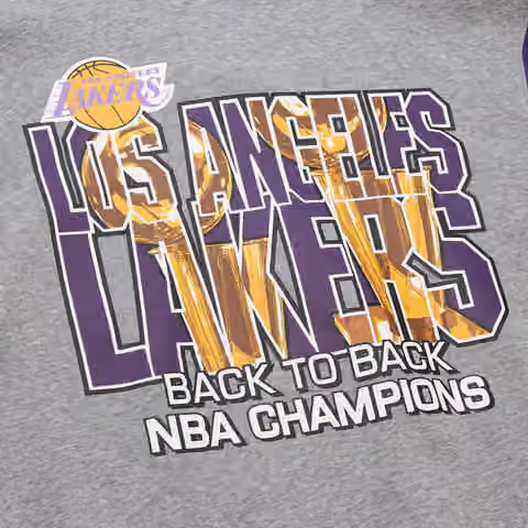 Los Angeles Lakers Mitchell & Ness All Over 4.0 Crew NBA Pullover Gray view 3