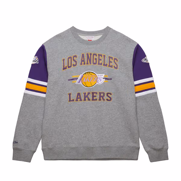 Los Angeles Lakers Mitchell & Ness All Over 4.0 Crew NBA Pullover Gray view 1