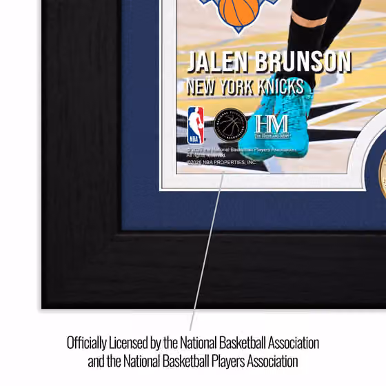 Jalen Brunson NY Knicks 2026 NBA Finals MVP Bronze Coin Framed Photo view 3