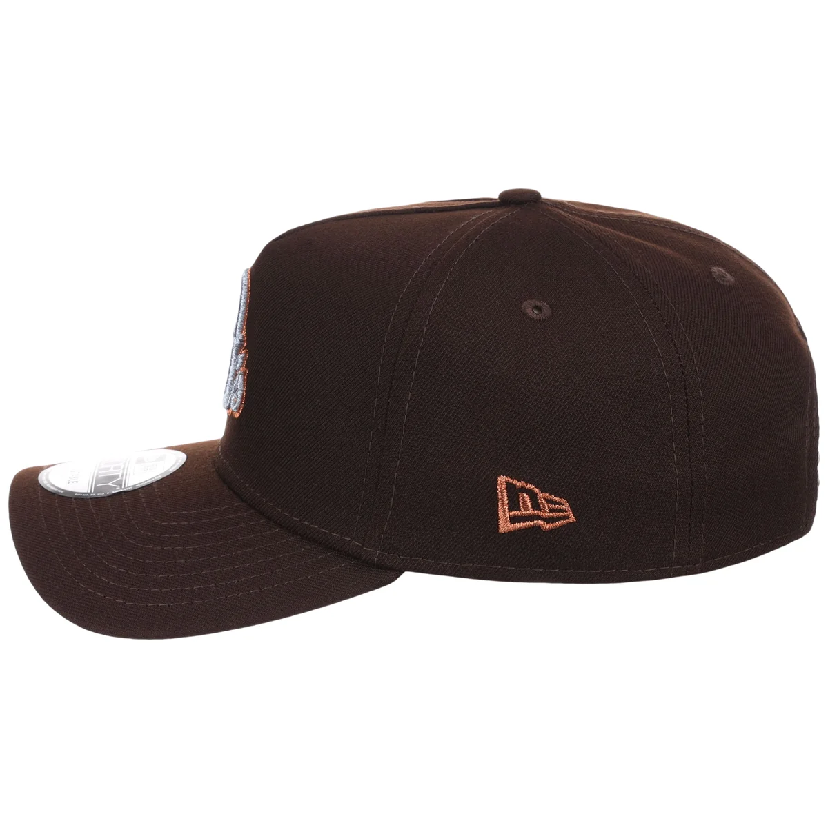 Baltimore Orioles MLB Frosted Bark New Era 9FORTY A-Frame detail view