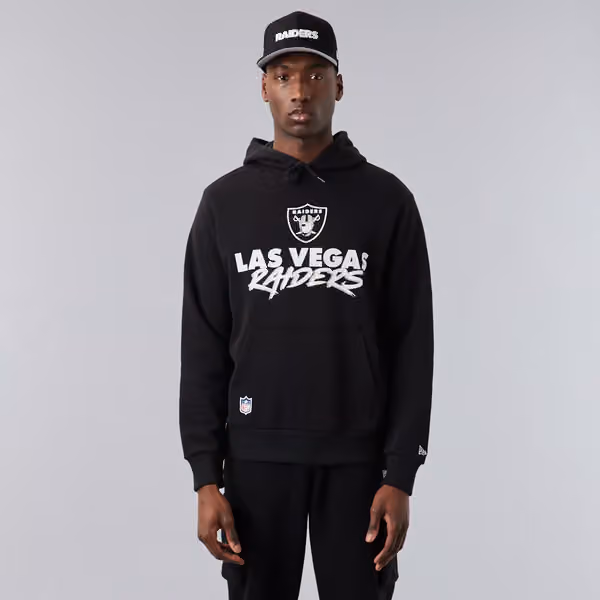 Las Vegas Raiders Script New Era NFL Hoodie Black view 1