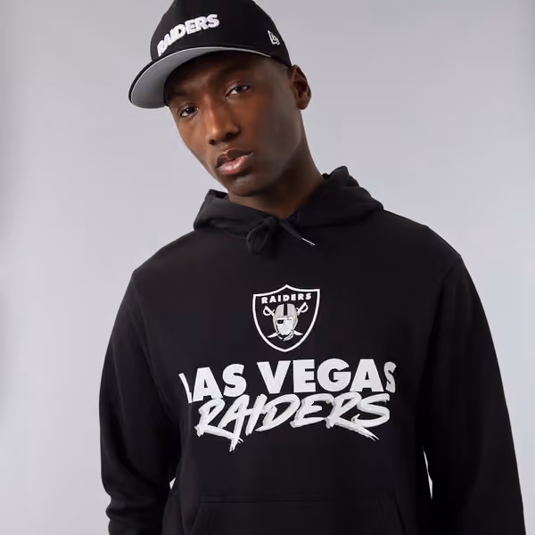 Las Vegas Raiders Script New Era NFL Hoodie Black view 6