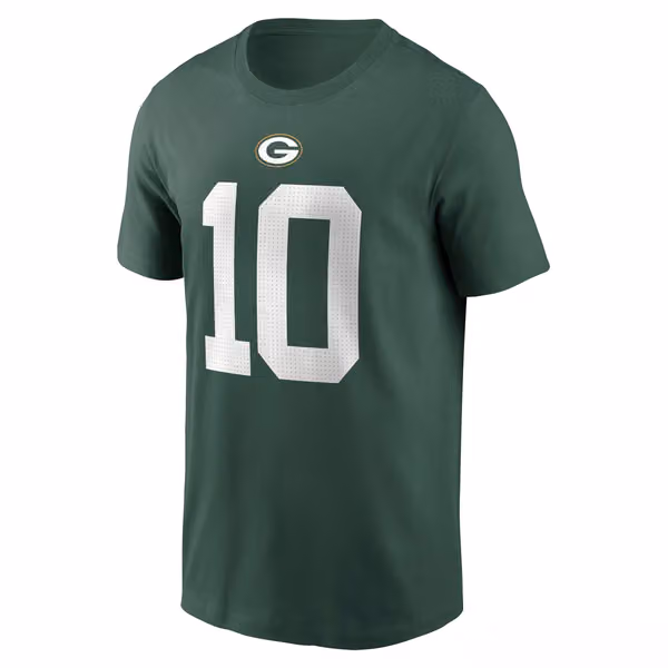 Jordan Love #10 Green Bay Packers Nike Player NFL T-Shirt Green view 2