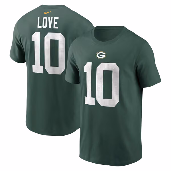 Jordan Love #10 Green Bay Packers Nike Player NFL T-Shirt Green view 1