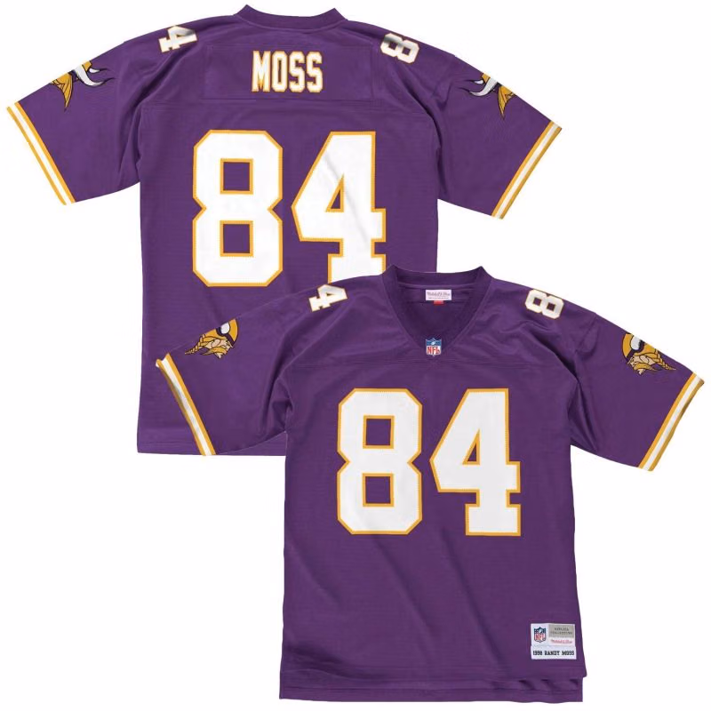 Randy Moss #84 Minnesota Vikings Legacy Throwback NFL Jersey Purple view 1