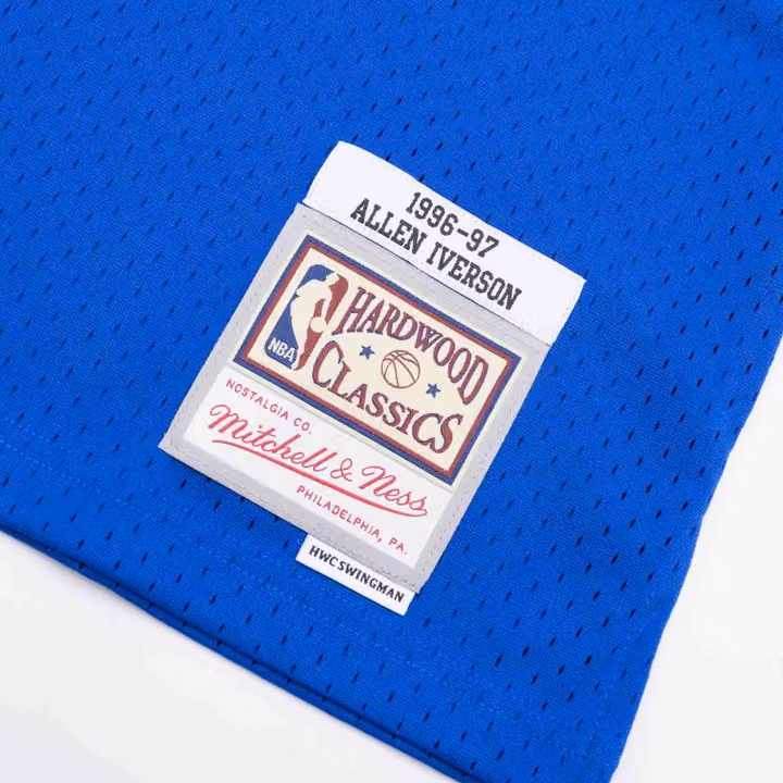 Allen Iverson #3 Philadelphia 76ers 1996-97 Swingman NBA Jersey Blue view 3
