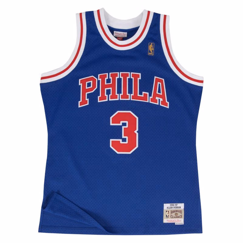 Allen Iverson #3 Philadelphia 76ers 1996-97 Swingman NBA Jersey Blue view 1