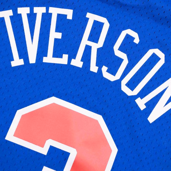 Allen Iverson #3 Philadelphia 76ers 1996-97 Swingman NBA Jersey Blue view 4