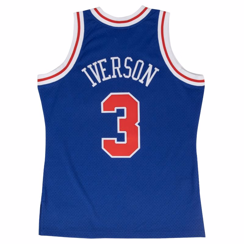 Allen Iverson #3 Philadelphia 76ers 1996-97 Swingman NBA Jersey Blue view 2